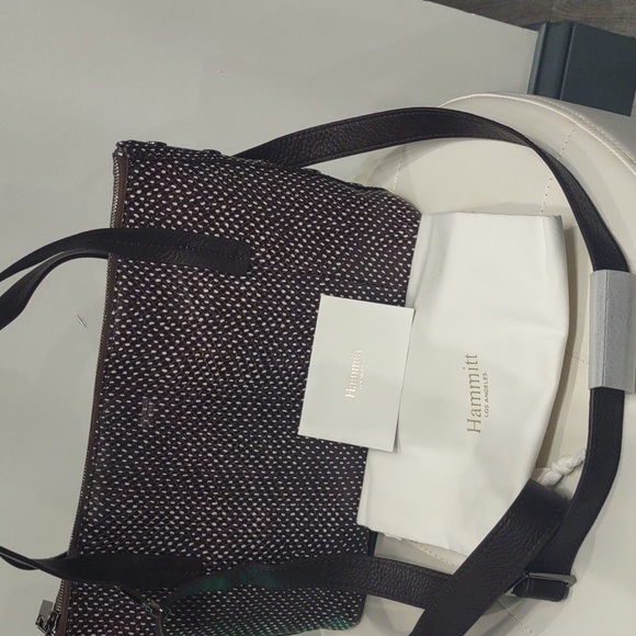 Hammitt expresso reserve handbag detachable strap Zip Top Leather Brown Purse - Picture 5 of 13